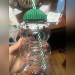Bearista Edition Clear Bear Tumbler with Green Lid